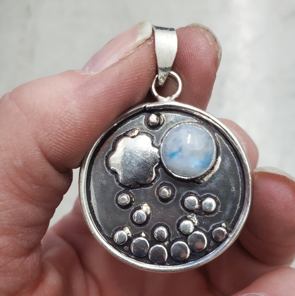 New Rainbow Moonstone 925 Silver Pendant. - Picture 16 of 16